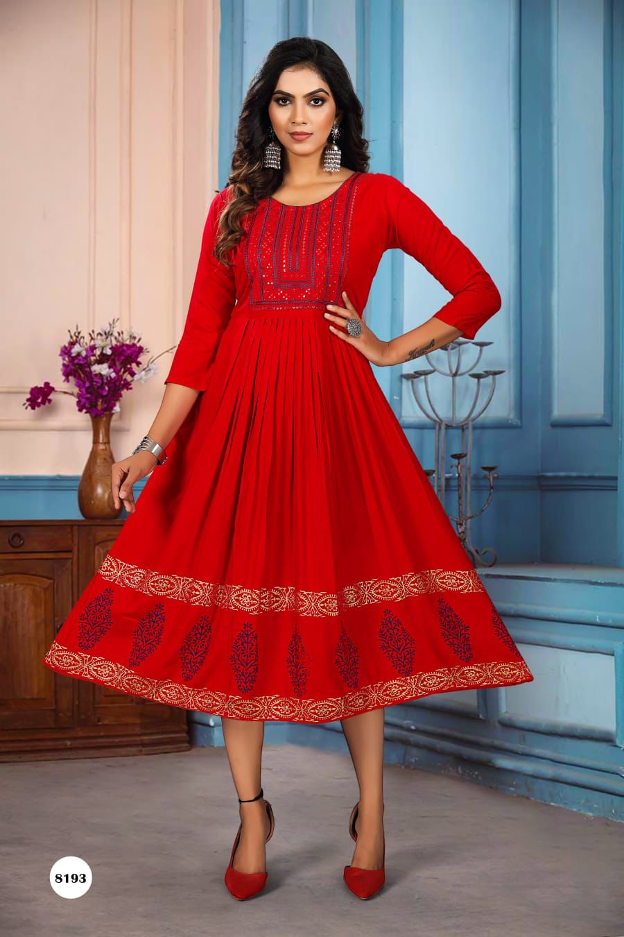 Golden Sejal 1 Fancy Festive Wear Heavy Rayon Designer Anarkali Kurti Collection